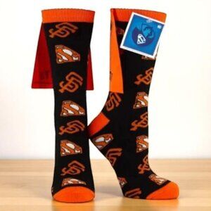 San Francisco Giants Superman Logo Socks Adult Large Black Orange Success Brands